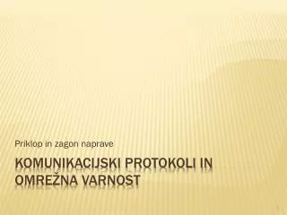 priklop in zagon naprave