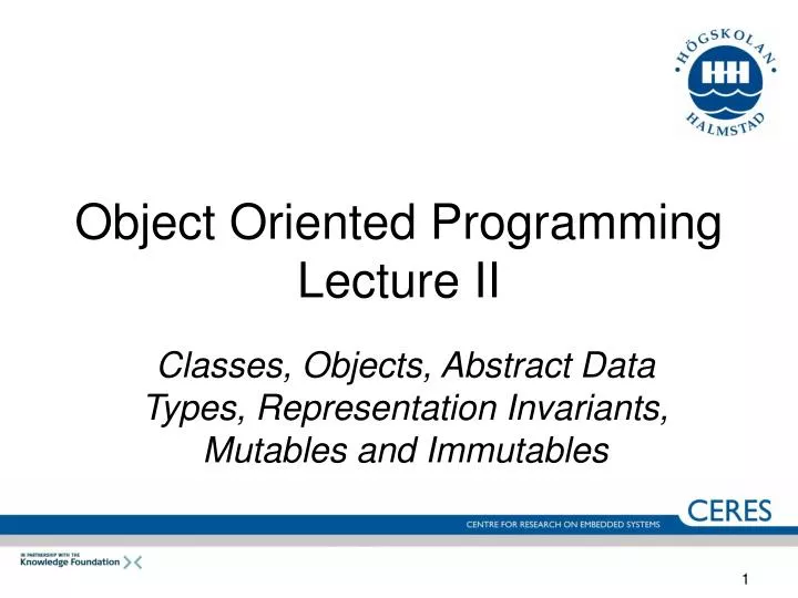 object oriented programming lecture ii