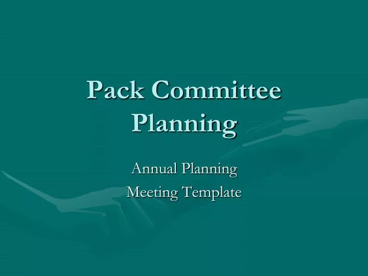 pack committee planning