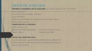 datos de la escuela