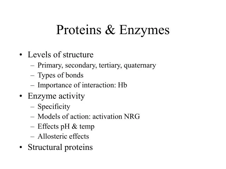 proteins enzymes