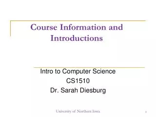 Course Information and Introductions