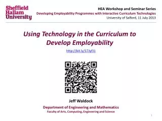 Using Technology in the Curriculum to Develop Employability