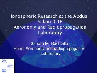 Ionospheric Research at the Abdus Salam ICTP Aeronomy and Radiopropagation Laboratory