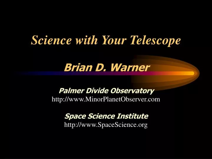 science with your telescope