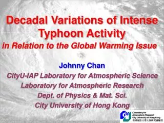 Decadal Variations of Intense Typhoon Activity