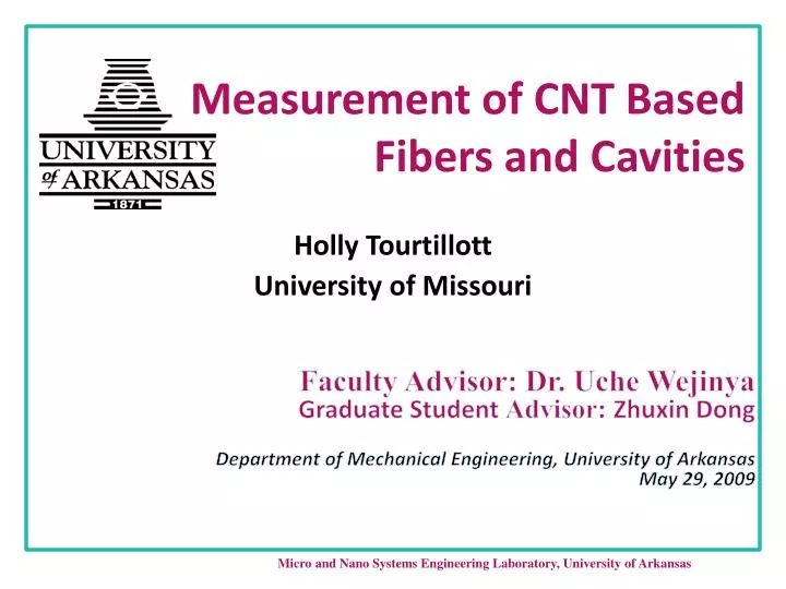 measurement of cnt based fibers and cavities