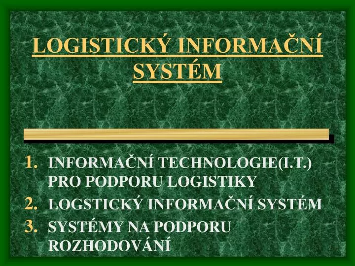 logistick informa n syst m