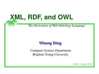 XML, RDF, and OWL