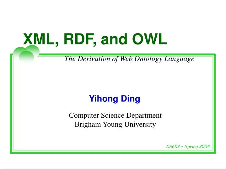 xml rdf and owl
