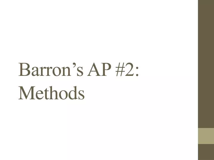 barron s ap 2 methods