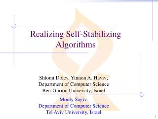 Realizing Self-Stabilizing Algorithms