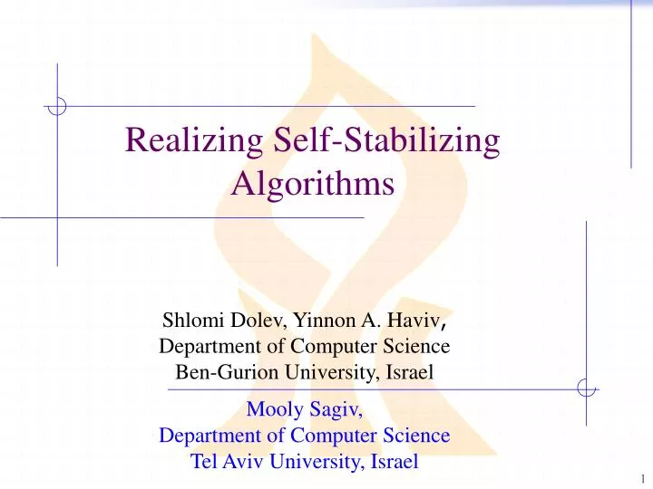 realizing self stabilizing algorithms