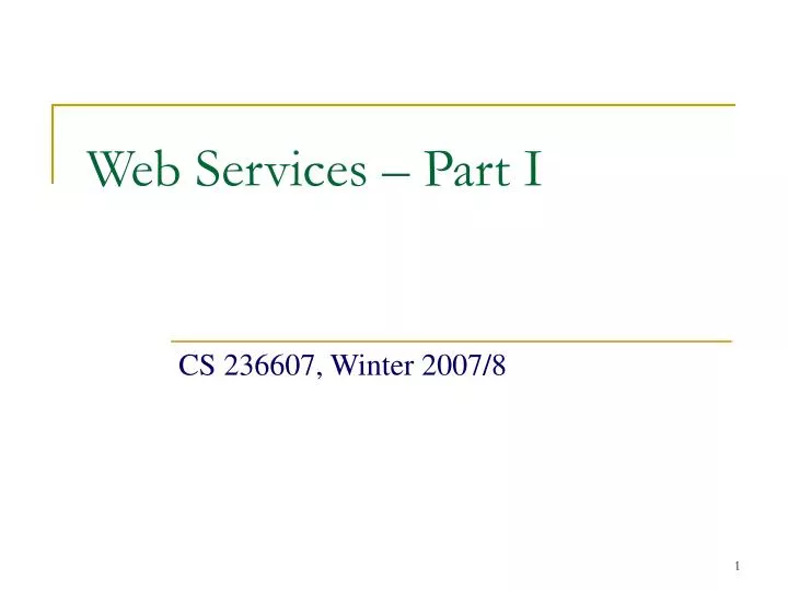 web services part i