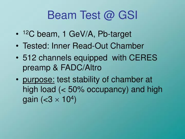 beam test @ gsi
