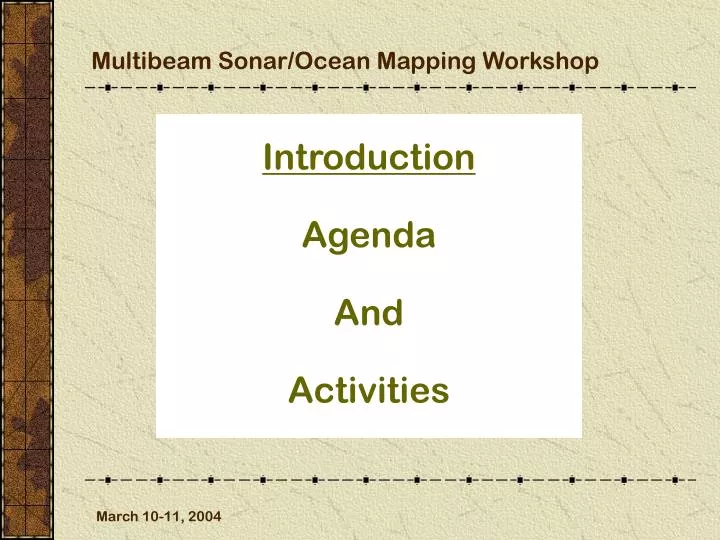 multibeam sonar ocean mapping workshop