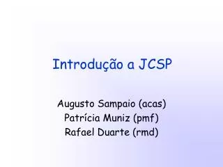 introdu o a jcsp
