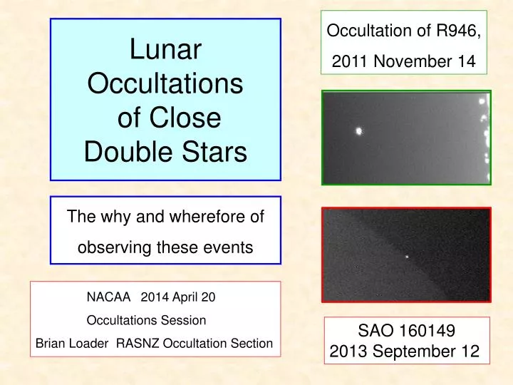lunar occultations of close double stars