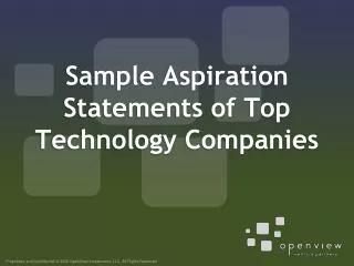 Sample Aspiration Statements of Top Technology Companies