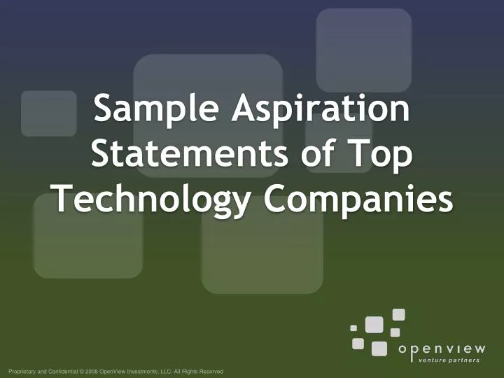 sample aspiration statements of top technology companies