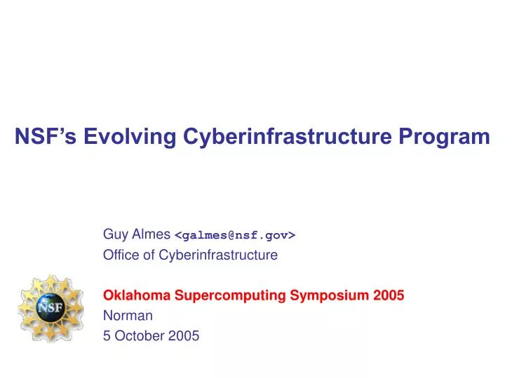 nsf s evolving cyberinfrastructure program