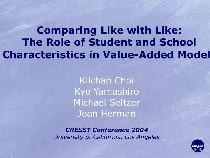 comparing like with like the role of student and school characteristics in value added models
