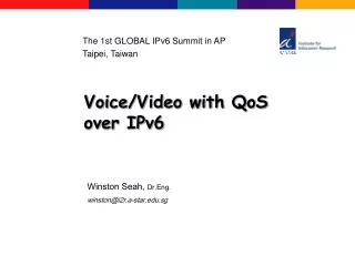 Voice/Video with QoS over IPv6