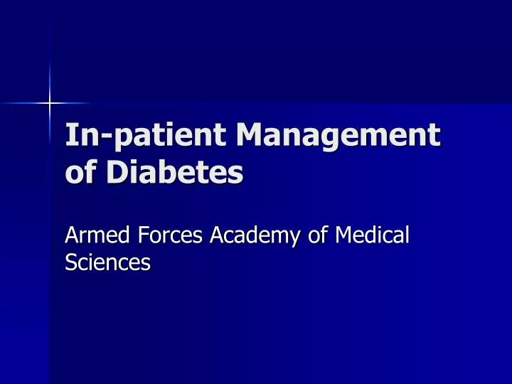 in patient management of diabetes