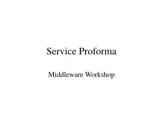 Service Proforma