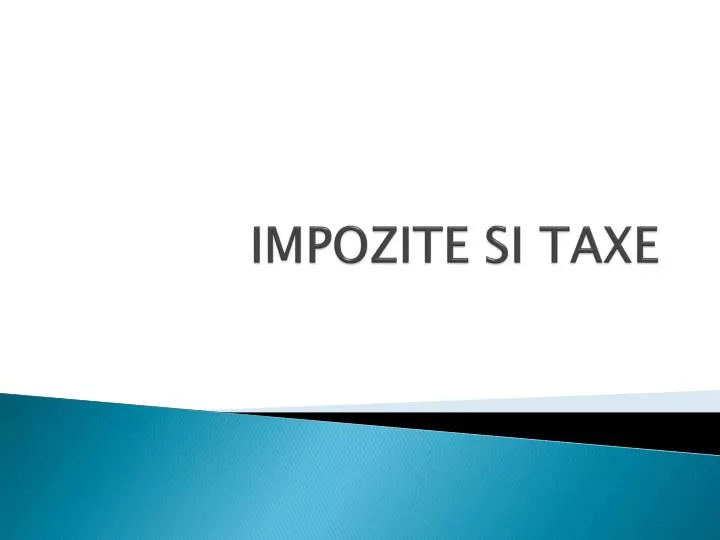 impozite si taxe