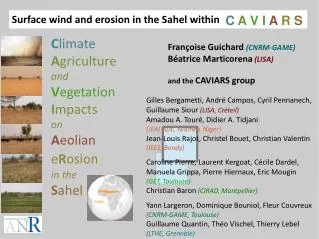 Surface wind and erosion in the Sahel within