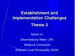 Establishment and Implementation Challenges Theme 3 - slide 1