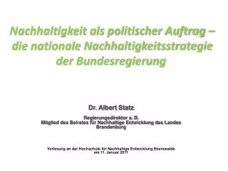 nachhaltigkeit als politischer auftrag die nationale nachhaltigkeitsstrategie der bundesregierung