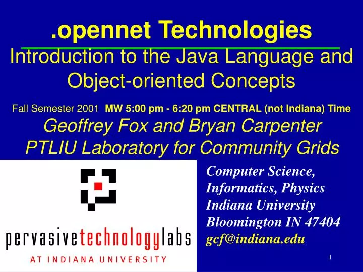 opennet technologies introduction to the java language and object oriented concepts