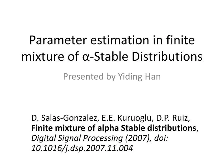 parameter estimation in finite mixture of stable distributions