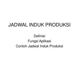 jadwal induk produksi