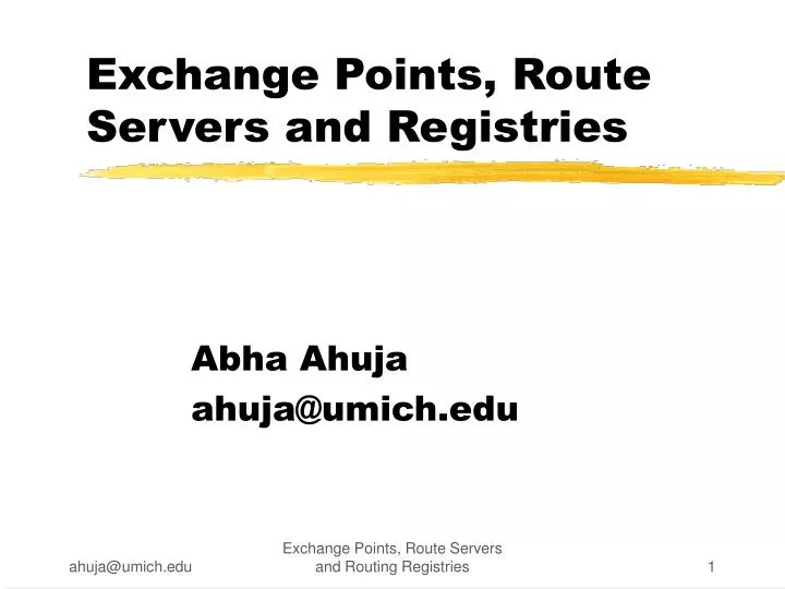 exchange points route servers and registries