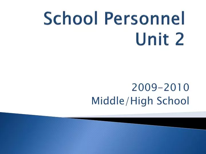 school personnel unit 2