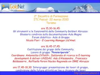 2 incontro di formazione itc pascal 22 marzo 2010 teramo