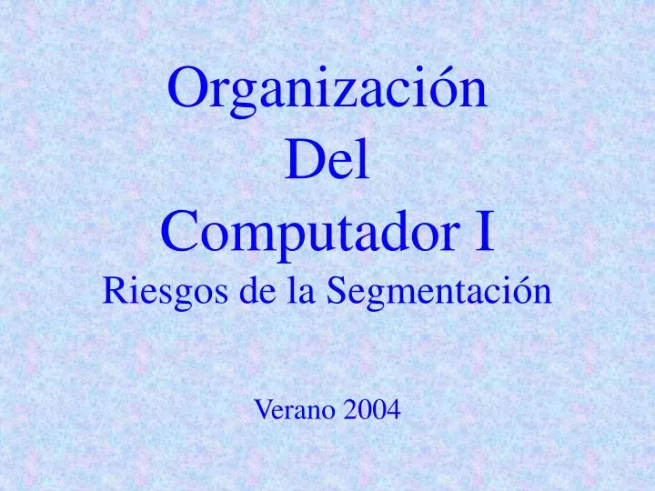 organizaci n del computador i riesgos de la segmentaci n