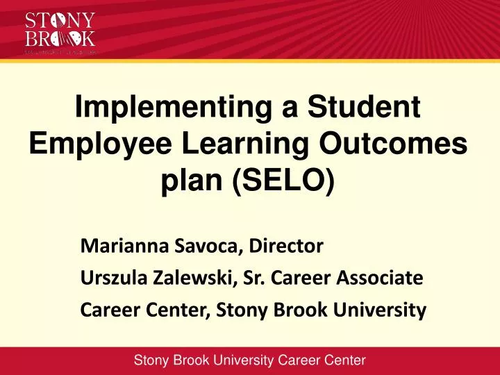 implementing a student employee learning outcomes plan selo
