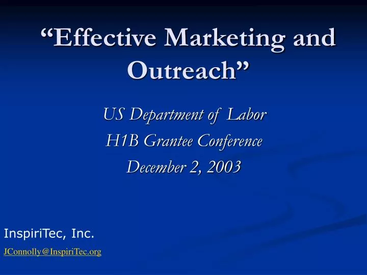 effective marketing and outreach