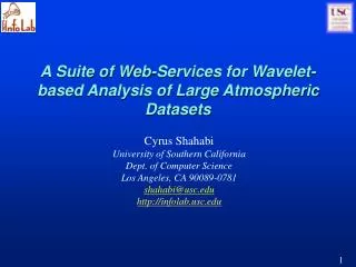A Suite of Web-Services for Wavelet-based Analysis of Large Atmospheric Datasets