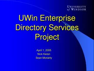 UWin Enterprise Directory Services Project