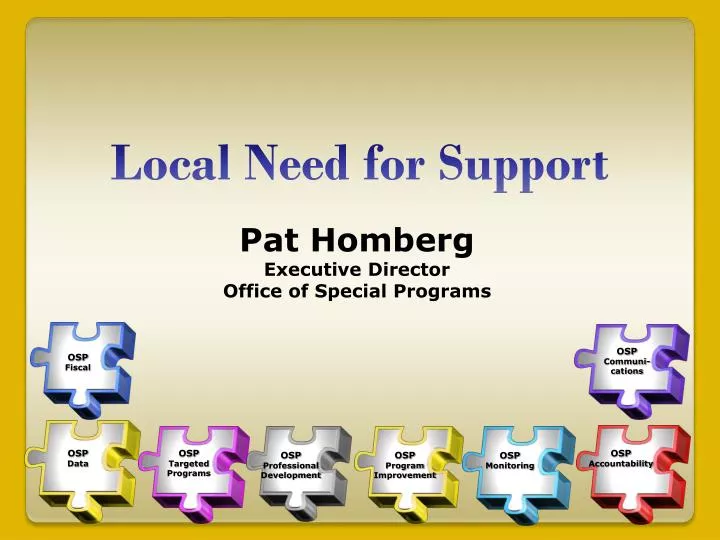 local need for support