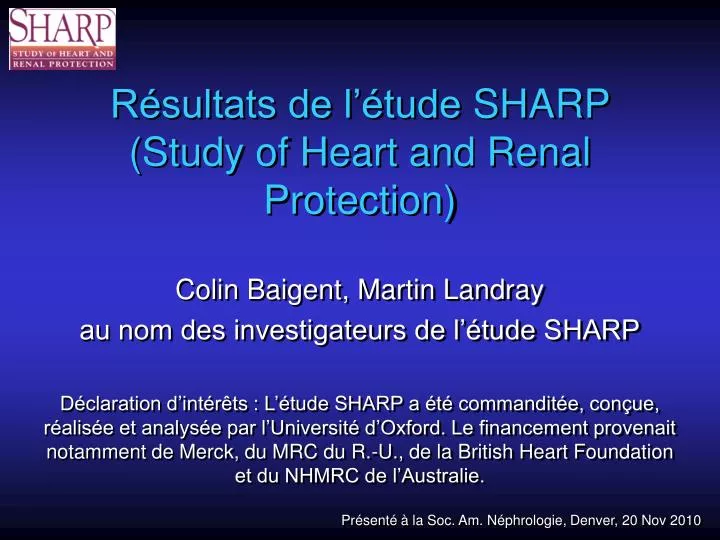 r sultats de l tude sharp study of heart and renal protection