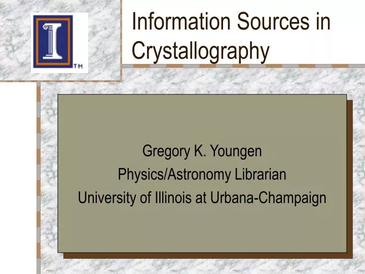 information sources in crystallography