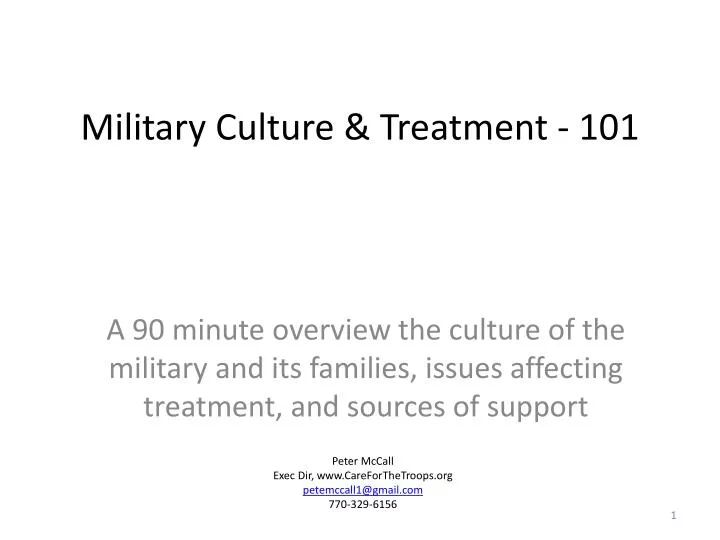 military culture treatment 101