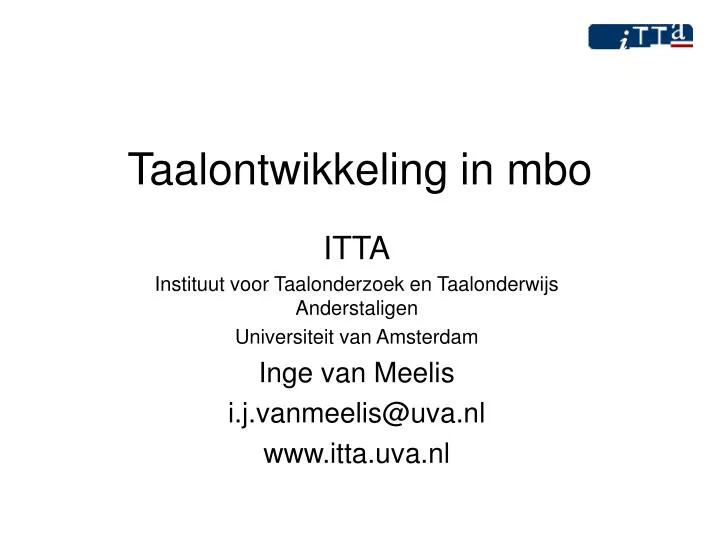 taalontwikkeling in mbo