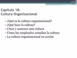 cap tulo 18 cultura organizacional